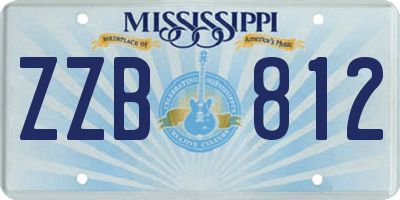 MS license plate ZZB812