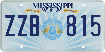 MS license plate ZZB815