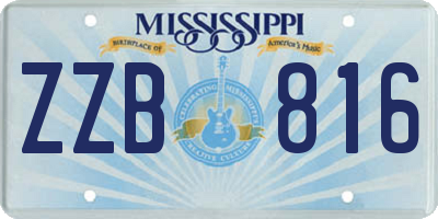 MS license plate ZZB816