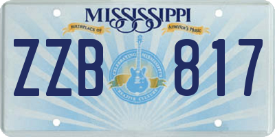 MS license plate ZZB817