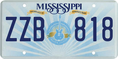 MS license plate ZZB818