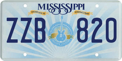 MS license plate ZZB820