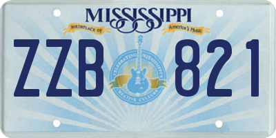 MS license plate ZZB821