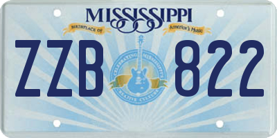 MS license plate ZZB822