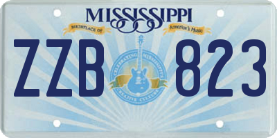 MS license plate ZZB823