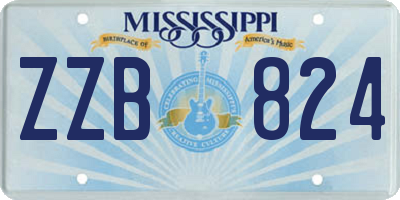 MS license plate ZZB824