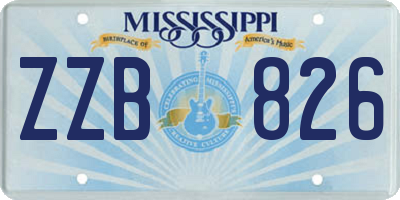 MS license plate ZZB826