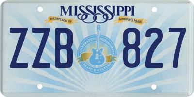 MS license plate ZZB827