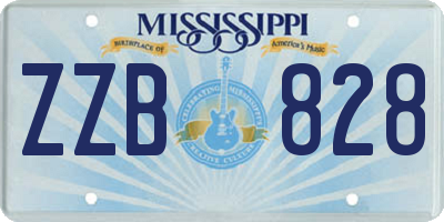 MS license plate ZZB828