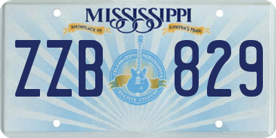 MS license plate ZZB829