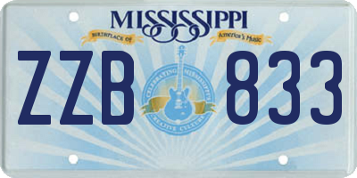 MS license plate ZZB833