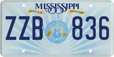 MS license plate ZZB836