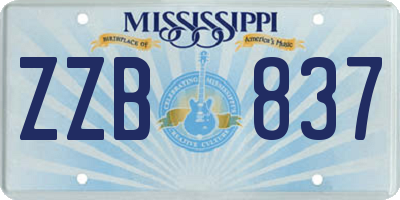 MS license plate ZZB837