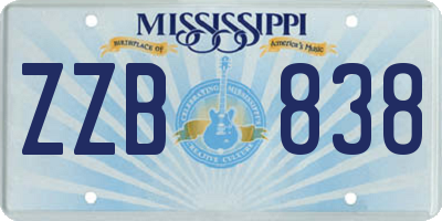 MS license plate ZZB838