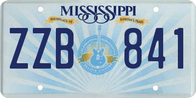 MS license plate ZZB841