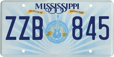 MS license plate ZZB845