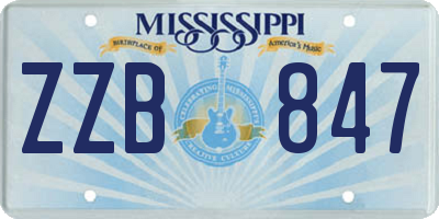 MS license plate ZZB847