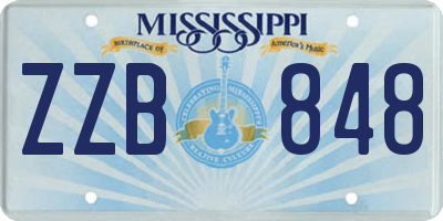 MS license plate ZZB848