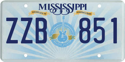 MS license plate ZZB851