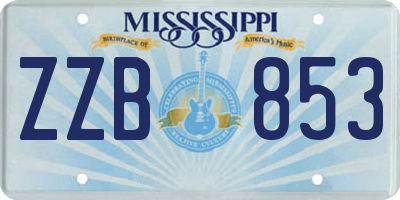 MS license plate ZZB853