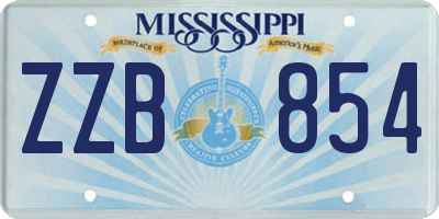 MS license plate ZZB854