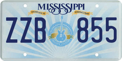 MS license plate ZZB855