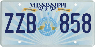 MS license plate ZZB858