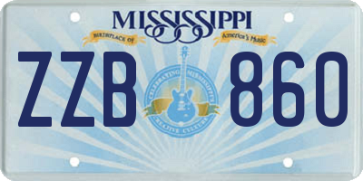 MS license plate ZZB860