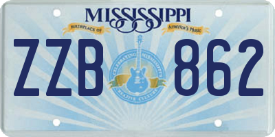 MS license plate ZZB862