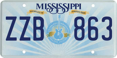 MS license plate ZZB863