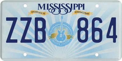 MS license plate ZZB864