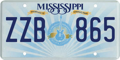 MS license plate ZZB865