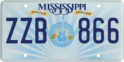 MS license plate ZZB866
