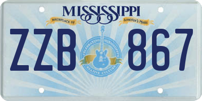 MS license plate ZZB867