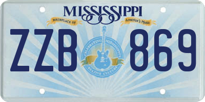 MS license plate ZZB869