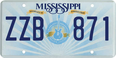 MS license plate ZZB871