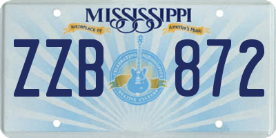 MS license plate ZZB872