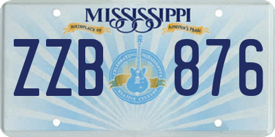 MS license plate ZZB876