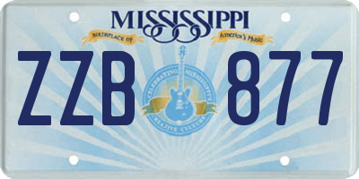 MS license plate ZZB877