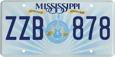 MS license plate ZZB878