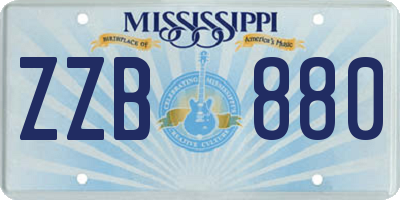 MS license plate ZZB880