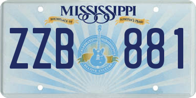 MS license plate ZZB881