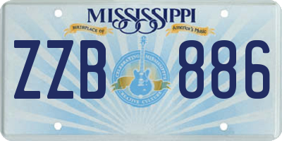 MS license plate ZZB886