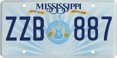 MS license plate ZZB887