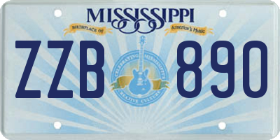 MS license plate ZZB890