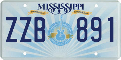 MS license plate ZZB891