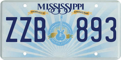 MS license plate ZZB893