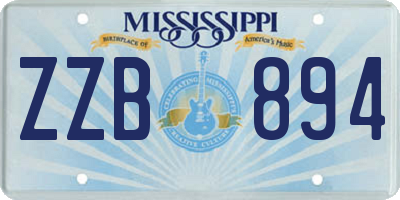 MS license plate ZZB894