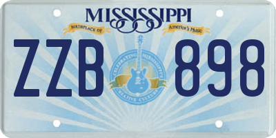 MS license plate ZZB898