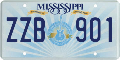 MS license plate ZZB901
